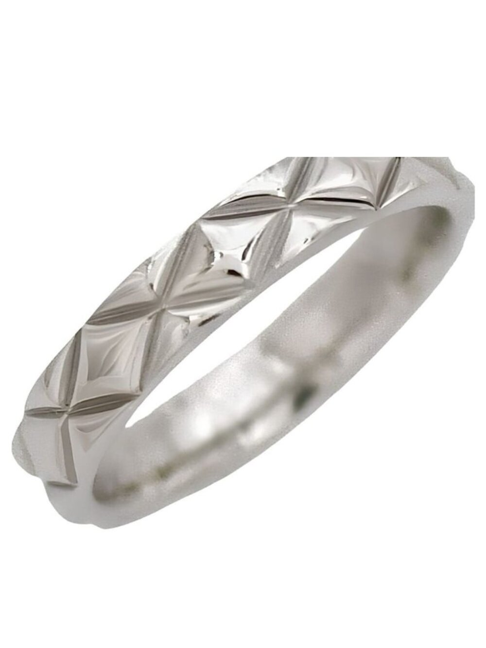 Chanel Ring Medium Quilted 48 Platinum